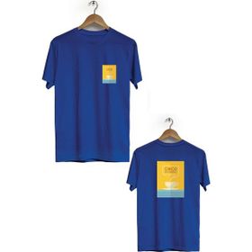Hero Tasarım BLL617 Lacivert Good Morning Ön Arka Baskılı Bisiklet Yaka Kısa Kollu Erkek T-shirt