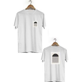 Hero Tasarım BLL637 Beyaz Marjinal Ön Arka Baskılı Bisiklet Yaka Erkek T-shirt