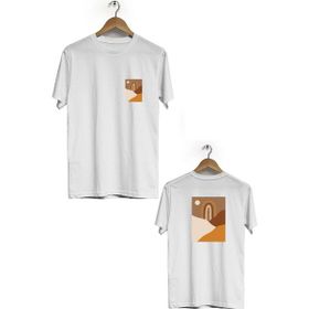 Hero Tasarım BLL649 Beyaz Marjinal Ön Arka Baskılı Bisiklet Yaka Erkek T-shirt