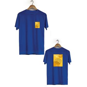 Hero Tasarım BLL666 Lacivert Morning Menu Ön Arka Baskılı Bisiklet Yaka Kısa Kollu Erkek T-shirt