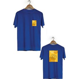 Hero Tasarım BLL666 Lacivert Morning Menu Ön Arka Baskılı Bisiklet Yaka Kısa Kollu Erkek T-shirt