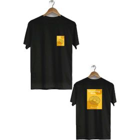 Hero Tasarım BLL666 Siyah Morning Menu Ön Arka Baskılı Bisiklet Yaka Kısa Kollu Erkek T-shirt