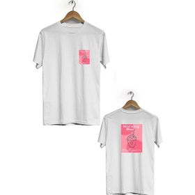 Hero Tasarım BLL667 Beyaz Morning Menu Ön Arka Baskılı Bisiklet Yaka Kısa Kollu Erkek T-shirt