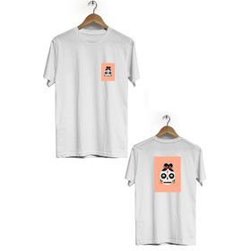 Hero Tasarım BLL672 Beyaz Kuru Kafa Ön Arka Baskılı Bisiklet Yaka Kısa Kollu Erkek T-shirt