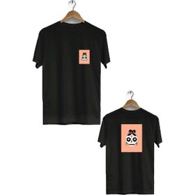 Hero Tasarım BLL672 Siyah Kuru Kafa Ön Arka Baskılı Bisiklet Yaka Kısa Kollu Erkek T-shirt
