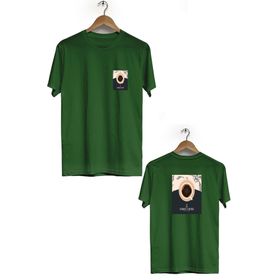 Hero Tasarım BLL673 Haki Kahve Ön Arka Baskılı Bisiklet Yaka Kısa Kollu Erkek T-shirt