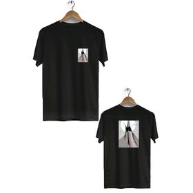 Hero Tasarım BLL683 Siyah Marjinal Ön Arka Baskılı Bisiklet Yaka Kısa Kollu Erkek T-shirt