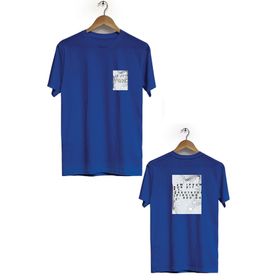 Hero Tasarım BLL684 Lacivert Marjinal Ön Arka Baskılı Bisiklet Yaka Kısa Kollu Erkek T-shirt