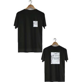 Hero Tasarım BLL684 Siyah Marjinal Ön Arka Baskılı Bisiklet Yaka Kısa Kollu Erkek T-shirt