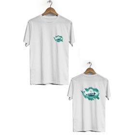 Hero Tasarım BLL696 Beyaz Hicri Takvim Ön Arka Baskılı Bisiklet Yaka Erkek T-shirt
