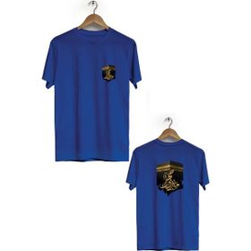 Hero Tasarım BLL698 Lacivert Kabe Ön Arka Baskılı Bisiklet Yaka Kısa Kollu Erkek T-shirt
