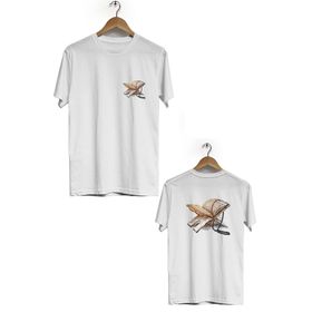 Hero Tasarım BLL700 Beyaz Kuran Ön Arka Baskılı Bisiklet Yaka Kısa Kollu Erkek T-shirt