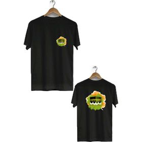 Hero Tasarım BLL710 Siyah Kabe Ön Arka Baskılı Bisiklet Yaka Erkek T-shirt