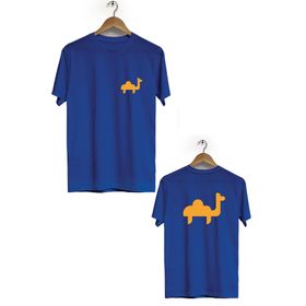Hero Tasarım BLL717 Lacivert Kabe Ön Arka Baskılı Bisiklet Yaka Erkek T-shirt