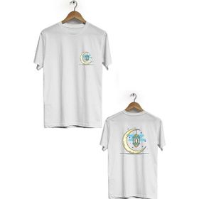 Hero Tasarım BLL722 Beyaz Gaz Lambası Ön Arka Baskılı Bisiklet Yaka Erkek T-shirt