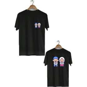 Hero Tasarım BLL732 Siyah Dua Ön Arka Baskılı Bisiklet Yaka Erkek T-shirt