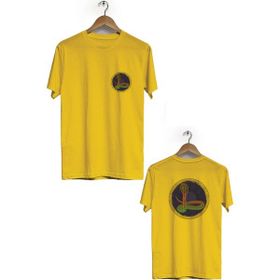 Hero Tasarım BLL748 Sarı Yılan Ön Arka Baskılı Bisiklet Yaka Erkek T-shirt