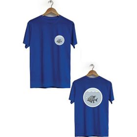Hero Tasarım BLL755 Lacivert Pirana Ön Arka Baskılı Bisiklet Yaka Erkek T-shirt