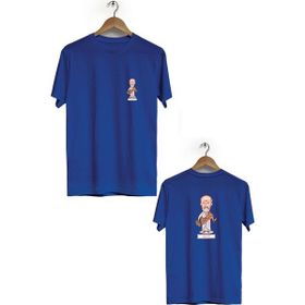 Hero Tasarım BLL891 Lacivert Hippocrates Ön Arka Baskılı Bisiklet Yaka Kısa Kollu Erkek T-shirt