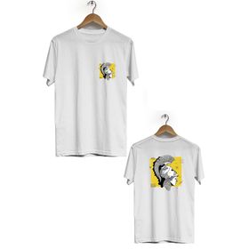 Hero Tasarım BLL902 Beyaz Yunan Bilgelik Tanrıçası Ön Arka Baskılı Bisiklet Yaka Erkek T-shirt
