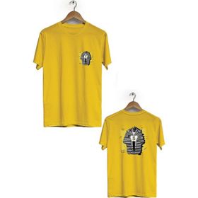 Hero Tasarım BLL917 Sarı Sphinx Ön Arka Baskılı Erkek T-shirt