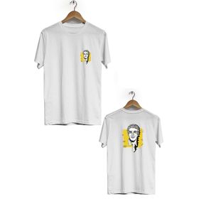 Hero Tasarım BLL967 Beyaz Mark Zuckerberg Ön Arka Baskılı Bisiklet Yaka Kısa Kollu Erkek T-shirt