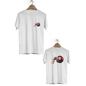 Hero Tasarım BLL986 Beyaz Kim Jong-Un Ön Arka Baskılı Bisiklet Yaka Kısa Kollu Erkek T-shirt