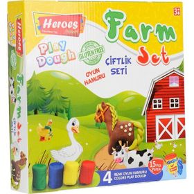 Heroes Renkli Orta Kutulu Çiftlik Hayvanları Oyun Hamur Seti