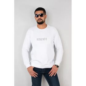 Herotasarım Beyaz Sıfır Yaka Erkek Sweatshirt