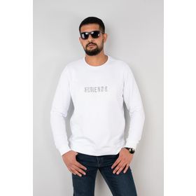 Herotasarım Beyaz Sıfır Yaka Erkek Sweatshirt