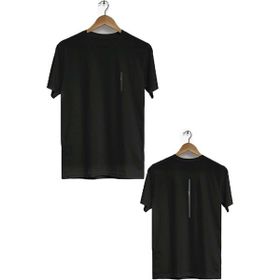 Herotasarım BLL1400 Siyah İp Ön Arka Baskılı Bisiklet Yaka Kısa Kollu Erkek T-Shirt