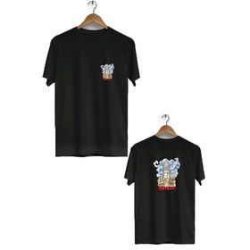 Herotasarım BLL1429 Siyah İstanbul Galata Ön Arka Baskılı Bisiklet Yaka Kısa Kollu Erkek T-Shirt