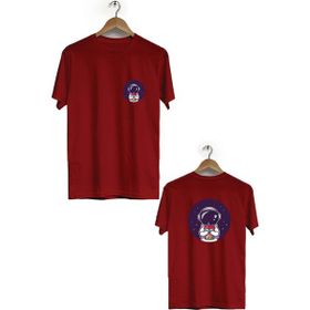 Herotasarım BLL1848 Bordo Space Drink Ön Arka Baskılı Tişört
