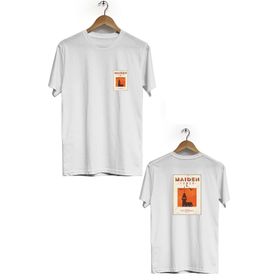 Herotasarım BLL2278 Beyaz İstanbul Kız Kulesi Ön Arka Baskılı Bisiklet Yaka Kısa Kollu Erkek T-Shirt