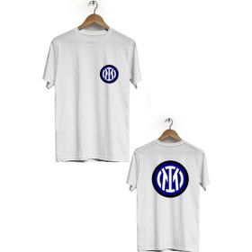 Herotasarım BLL2746 Beyaz İnter Ön Arka Baskılı Bisiklet Yaka Kısa Kollu Erkek T-Shirt
