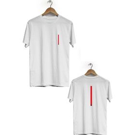 Herotasarım BLL2932 Beyaz İp Ön Arka Baskılı Bisiklet Yaka Kısa Kollu Erkek T-Shirt