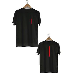 Herotasarım BLL2932 Siyah İp Ön Arka Baskılı Bisiklet Yaka Kısa Kollu Erkek T-Shirt