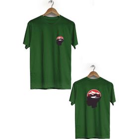 Herotasarım BLL330 Haki Idea Ön Arka Baskılı Bisiklet Yaka Erkek T-shirt