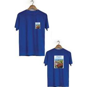 Herotasarım BLL508 Lacivert İstanbul Ön Arka Baskılı Bisiklet Yaka Kısa Kollu Erkek T-Shirt