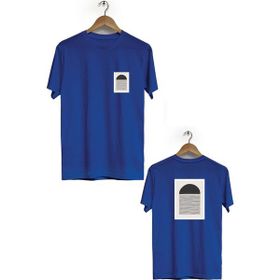 Herotasarım BLL637 Lacivert Marjinal Ön Arka Baskılı Bisiklet Yaka Erkek T-shirt