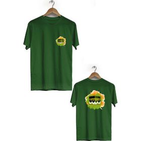 Herotasarım BLL710 Haki Kabe Ön Arka Baskılı Bisiklet Yaka Erkek T-shirt