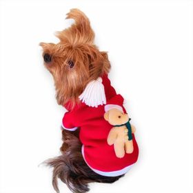 Herotasarım Teddy Noel Kapşonlu Köpek Sweatshirt
