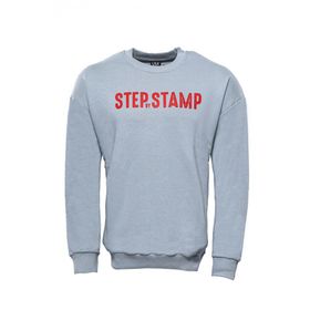 Herotasarım Yazı Baskılı Bisiklet Yaka Gri Sweatshirt