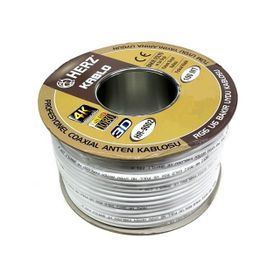 Herz RG6U6 100 m Beyaz Uydu Anten Kablosu