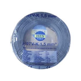 Hes H07V-K 1.5 mm Siyah Nyaf Çok Telli Halojen Free Kablo