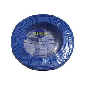Hes H07V-K 2.5 mm Mavi Nyaf Çok Telli Halojen Free Kablo