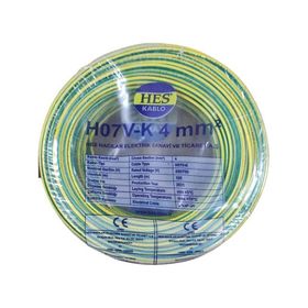 Hes H07V-K 4 mm Sarı Yeşil Nyaf Çok Telli Halojen Free Kablo