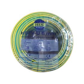 Hes H07V-U Nya 6 mm Sarı Yeşil Kablo