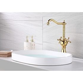 Hesaplı Çarşım Pirinç Gold Rustik Çanak Lavabo Bataryası