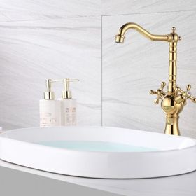 Hesaplı Çarşım Pirinç Gold Rustik Çanak Lavabo Bataryası